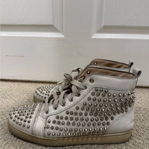 Christian Louboutin, white leather spiked sneakers